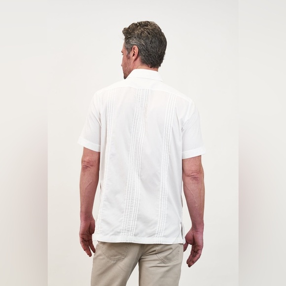 San Cristobal Short Sleeve‎ 4-Pocket Havana Classic Guayabera Small White Casual - Picture 11 of 12